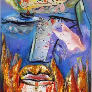 Neu Im Sortiment Moderne Kunst, K. Namazi: Sinnierender III, (Original/Unikat)
