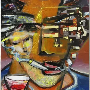Gratis Versand Moderne Kunst, K. Namazi: Rauschhafter Traum I, (Original/Unikat)
