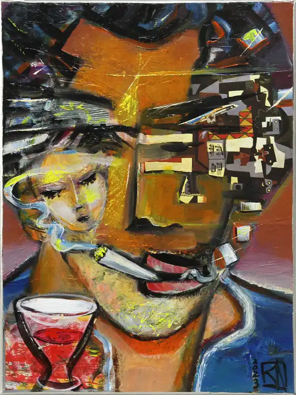 Gratis Versand Moderne Kunst, K. Namazi: Rauschhafter Traum I, (Original/Unikat)
