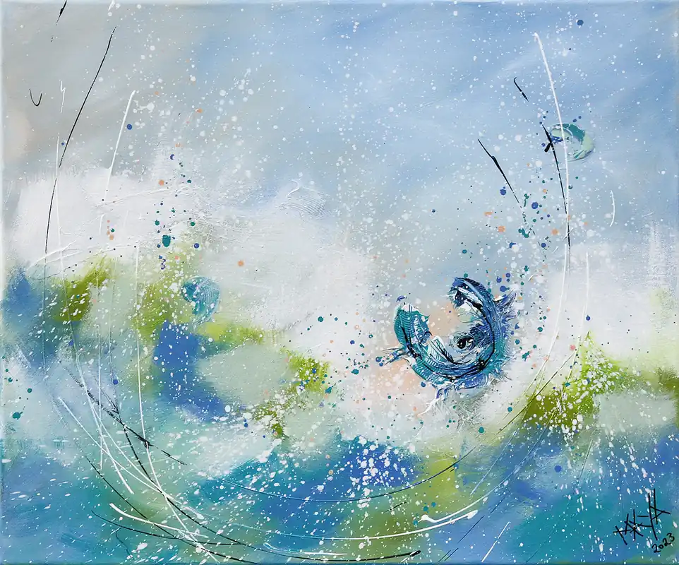 Maya: Springtime, Originale Acrylbilder (Unikat) Zertifiziert