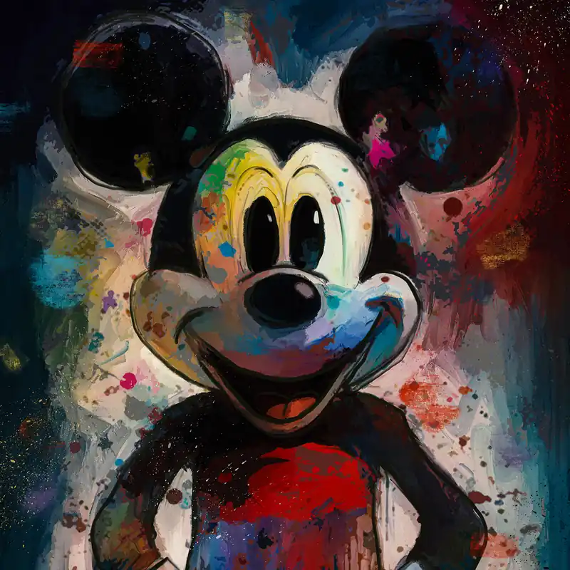 H. Mühlbauer-Gardemin: Mickey's view of the future, Moderne Malerei, Original/Unikat Beliebt