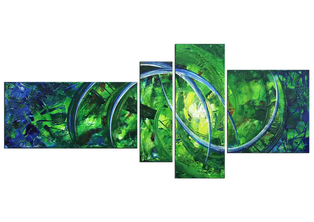 R. König: "Shining Colours VI", mehrteilige Acrylbilder, Originalgemälde (Unikat) Expressversand