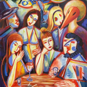 Schnäppchen Kunstdruck, signiert, M. Cieśla: "Gelangweiltes Mädchen Version 2", Edition