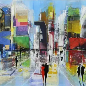 Top-Angebot Acrylgemälde , K. Namazi: "Wir kamen, um uns satt zu sehen I", (Original/Unikat)