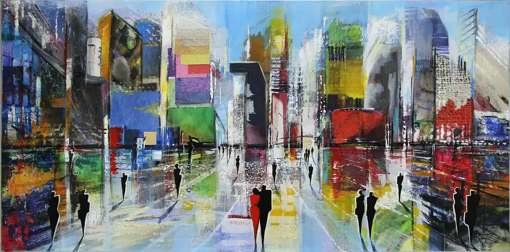 Top-Angebot Acrylgemälde , K. Namazi: "Wir kamen, um uns satt zu sehen I", (Original/Unikat)