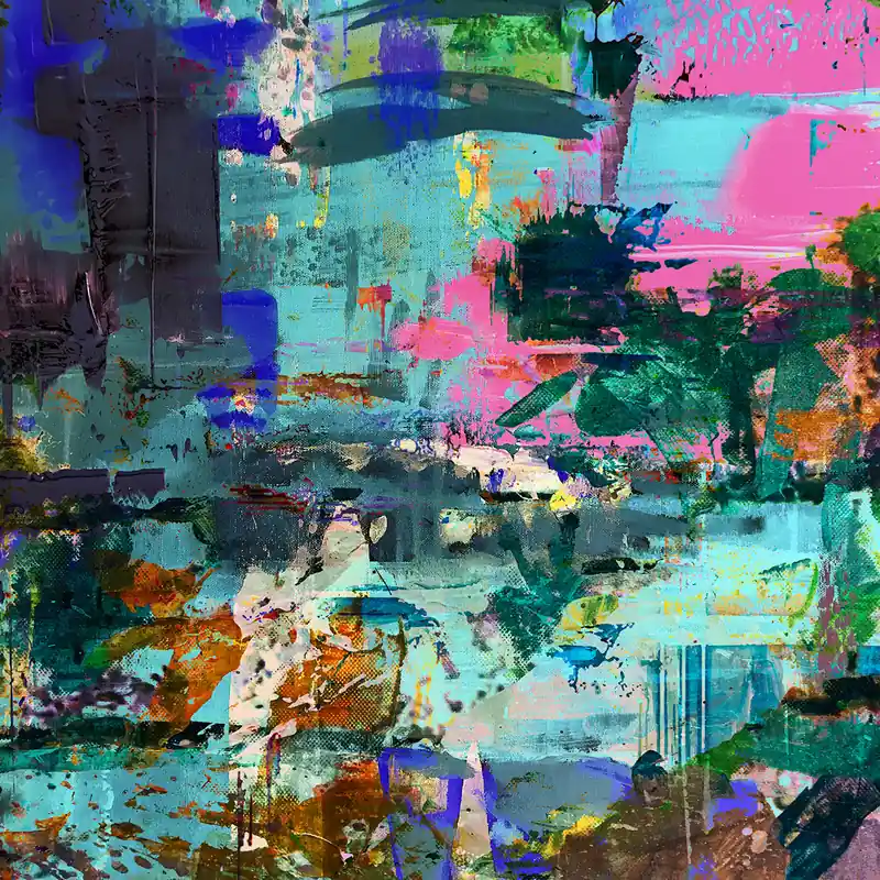Moderne Pop Art: "Abstrakter Urwald", H. Mühlbauer-Gardemin, Original/serielles Unikat Nur Für Kurze Zeit