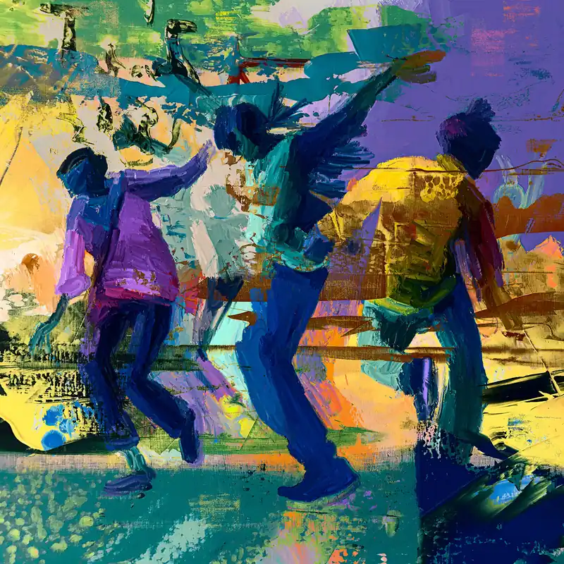H. Mühlbauer-Gardemin: "Dancing", Moderne Pop Art, Original/serielles Unikat Billig