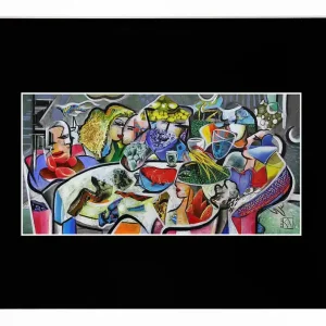 Fineartprint auf Papier, signiert, K. Namazi: "Genussabend", Limitierte Edition, Nr. 2/150 Top-Seller