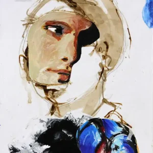 J.J. Piezanowski: "Ne dis rien", neoexpressionistisches Porträt, Original/Unikat Garantierte Lieferung