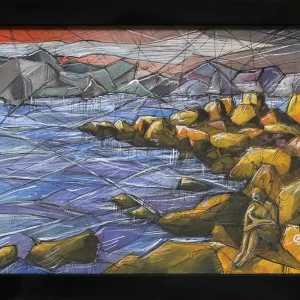 C. Blechschmidt: "Einsam am Meer", Original/Unikat, zeitgenössisches Ölgemälde Zertifiziert