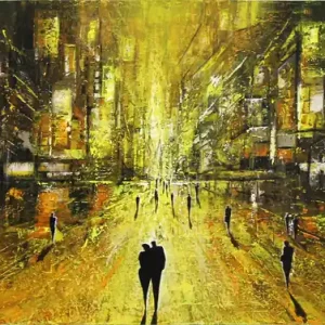 Must-Have Acrylgemälde , K. Namazi: "Fulminante Abendszene II", (Original/Unikat)