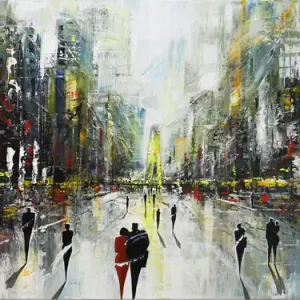 Acrylgemälde , K. Namazi: "Fragmente von morgen I", (Original/Unikat) Kostenloser Rückversand