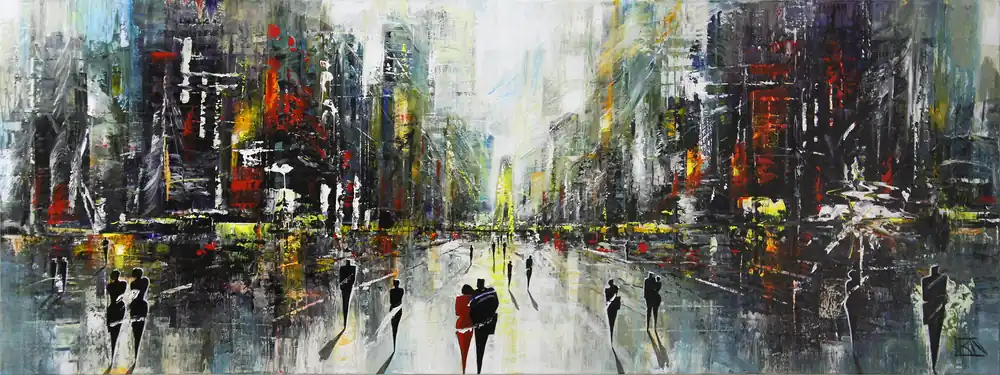 Acrylgemälde , K. Namazi: "Fragmente von morgen I", (Original/Unikat) Kostenloser Rückversand