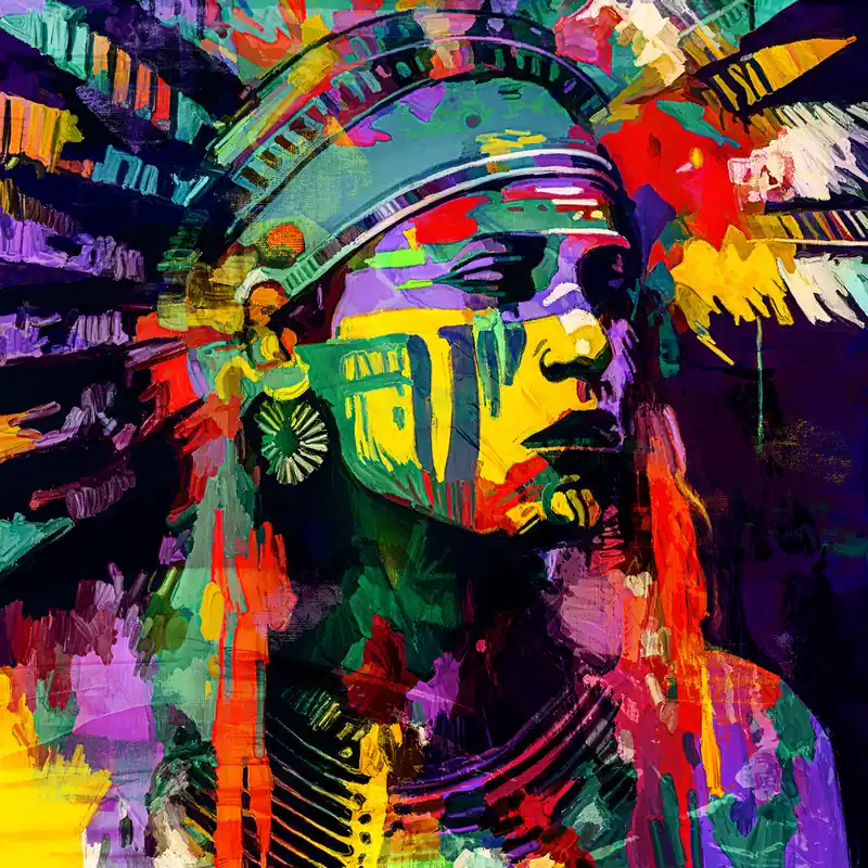 Billig H. Mühlbauer-Gardemin: "Azteke", Moderne Pop Art, Original/serielles Unikat