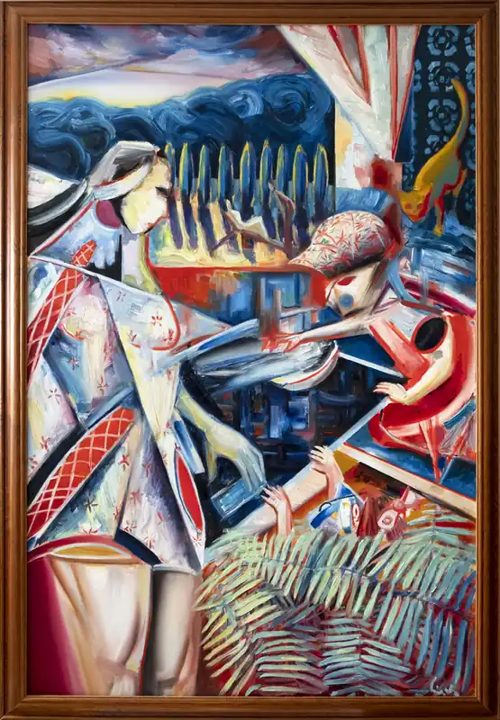 M. Cieśla: "Mutter von drei Kindern", Original/Unikat, expressionistisches Ölgemälde (A) Letzte Chance