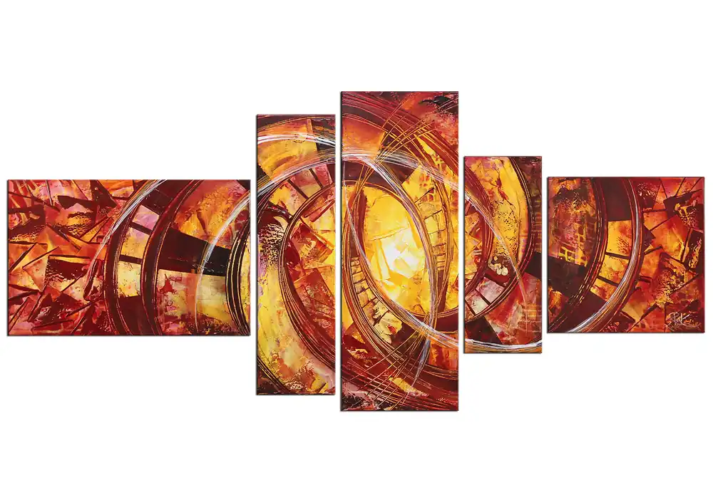 Expressversand R. König: "Kristallfeuer VIII", mehrteilige Acrylbilder, Originalgemälde (Unikat)