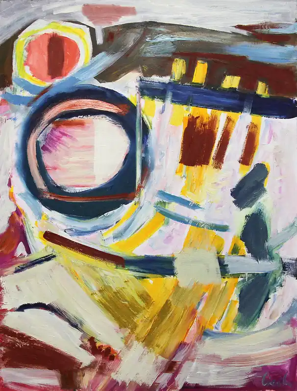 M. Cieśla: "Abstrakte Komposition 44", Original/Unikat, Expressionistisches Ölgemälde Finale Aktion