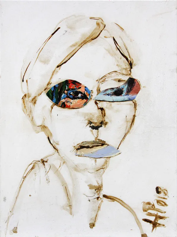 J.J. Piezanowski: "Nous attendrons", neoexpressionistisches Porträt, Original/Unikat Kostenloser Versand
