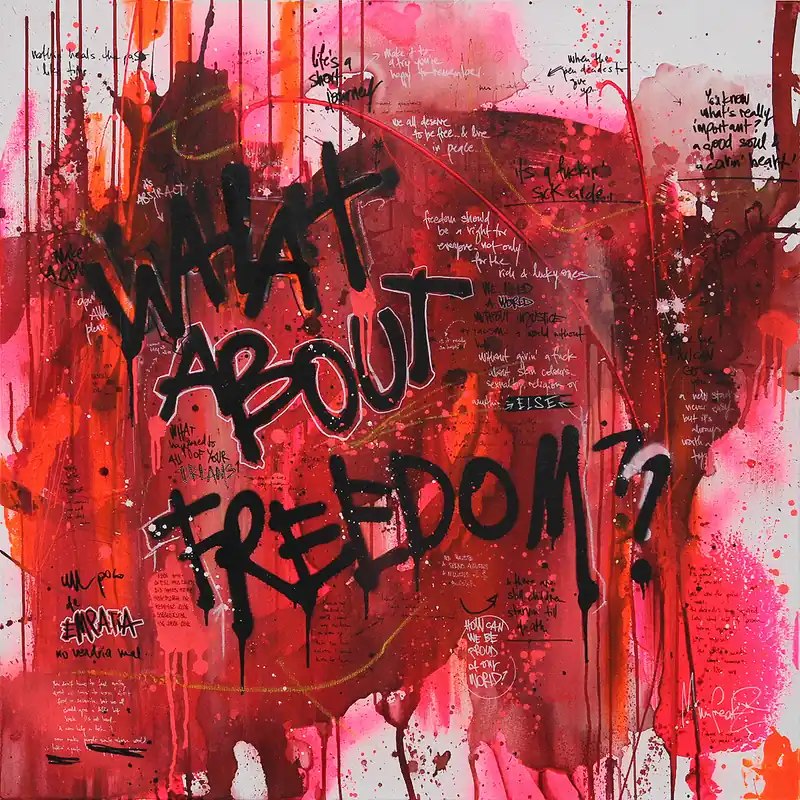 Acrylbild von Dana Kathy: "What the F*ck?", Original/Unikat, Streetart Sale