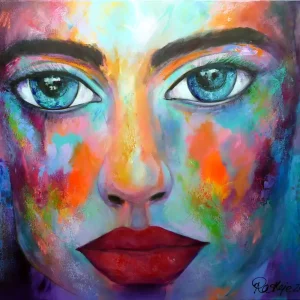 M. Rathje: "Faces 08", moderne Malerei, Originalgemälde (Unikat) Schneller Versand