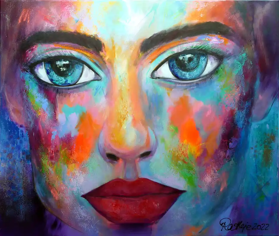 M. Rathje: "Faces 08", moderne Malerei, Originalgemälde (Unikat) Schneller Versand