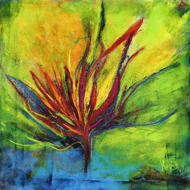 Knallerangebot M.Rick: "Blüte/Blossom". abstraktes Originalgemälde (Unikat)