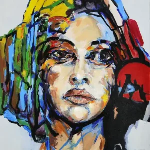 Expressversand J.J. Piezanowski: "Tu viendras m'appaiser", neoexpressionistisches Porträt, Original/Unikat