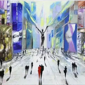 Acrylgemälde , K. Namazi: "Stadt der Superlative I", Original/ Unikat Echt