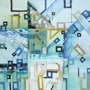 Wochenendangebot B. Ossowski: "Blue City", Originalgemälde/ Unikat