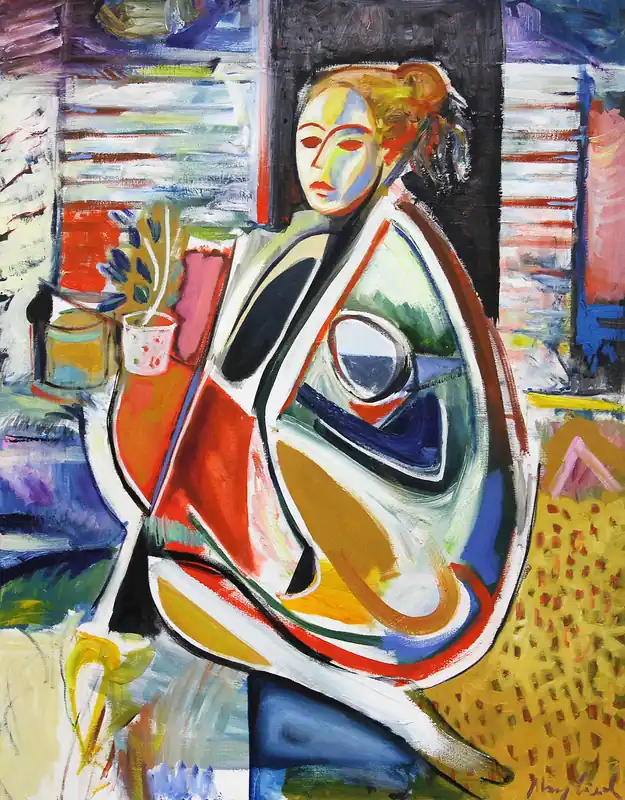 M. Cieśla: "Abstrakte Komposition im Studio", Original/Unikat, Expressionistisches Ölgemälde Preis Gesenkt