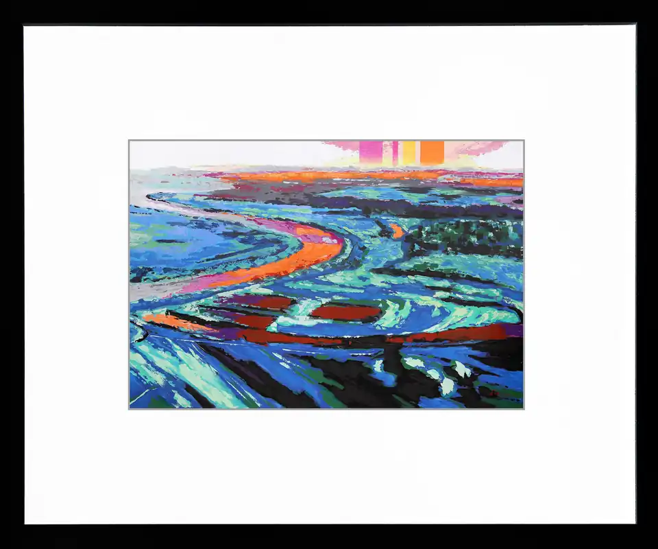 Wochenendangebot Limitierte Edition auf Papier, U. Fehrmann: "Elblauf", signierter Fineartprint, Nr. 1/150