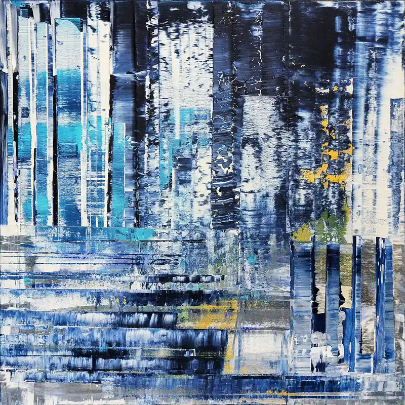 K. Sokoll: "Abstract Blue 3", Originalgemälde (Unikat) Preisknaller
