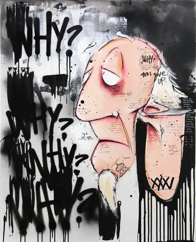 Sonderaktion Acrylbild von Dana Kathy: "Tristan Triste", Original/Unikat, Streetart