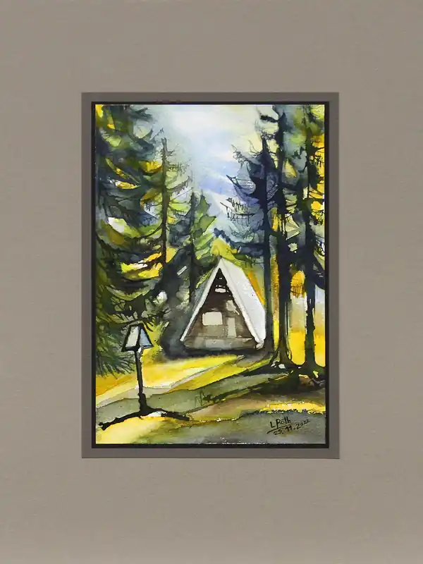 L. Roth: "Waldeinsamkeit", originale Grafik/Zeichnung (Unikat) Mega-Angebot