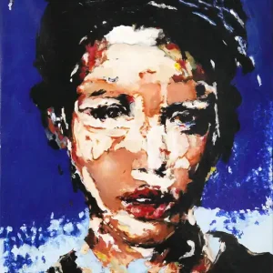 J.J. Piezanowski: "Se perdre au jeu", neoexpressionistisches Porträt, Original/Unikat Garantierte Lieferung