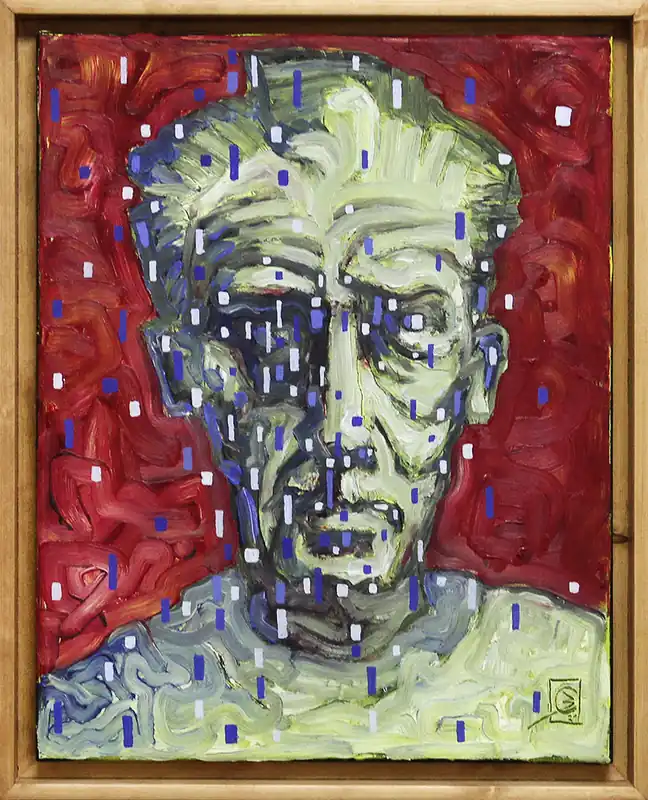 Echt C. Blechschmidt: "Herr B", Original/Unikat, zeitgenössisches Ölgemälde