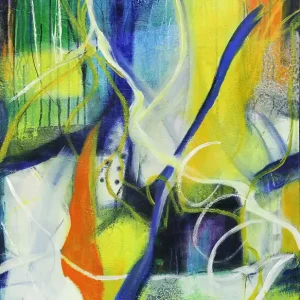 Kostenfreie Lieferung M.Rick: "Lines", abstraktes Originalgemälde (Unikat)