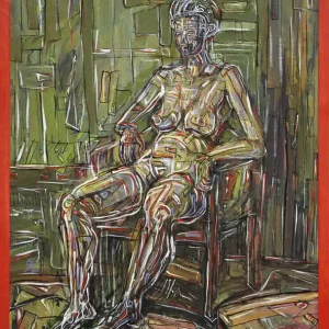 Garantierte Lieferung C. Blechschmidt: "Das Model", Original/Unikat, zeitgenössisches Ölgemälde