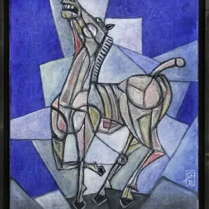 Echt C. Blechschmidt: "Das Tier", Original/Unikat, zeitgenössisches Ölgemälde