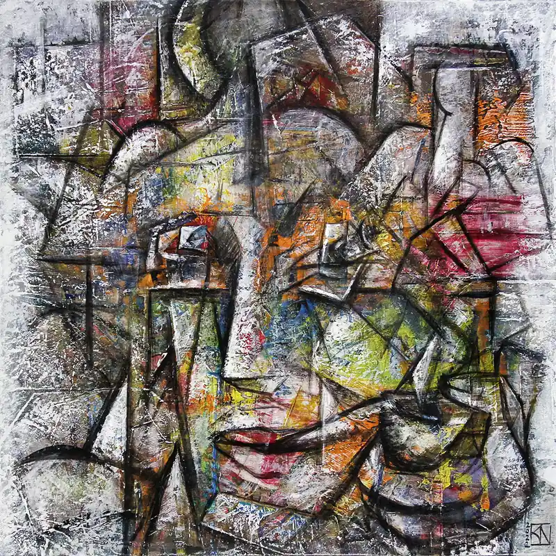 Günstig K. Namazi: "Gedankenschema I", originales Acrylgemälde, Unikat
