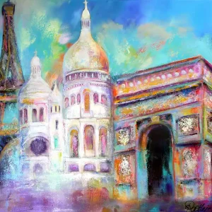 M. Rathje: "Paris 2022", modernes Originalgemälde (Unikat) Finale Aktion