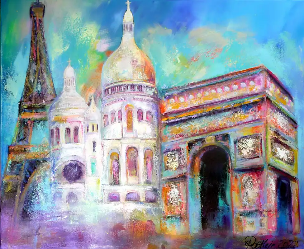 M. Rathje: "Paris 2022", modernes Originalgemälde (Unikat) Finale Aktion