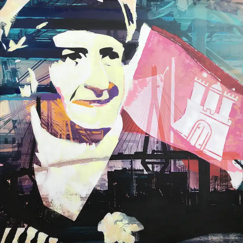H. Mühlbauer-Gardemin: "Hans Albers", Moderne Pop Art, serielles Unikat/ Original Preisreduziert