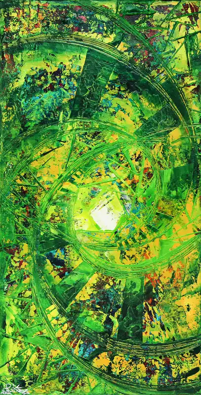 Gratis Versand R. König: "Summer in the City I", abstraktes Acrylgemälde (Original/Unikat)