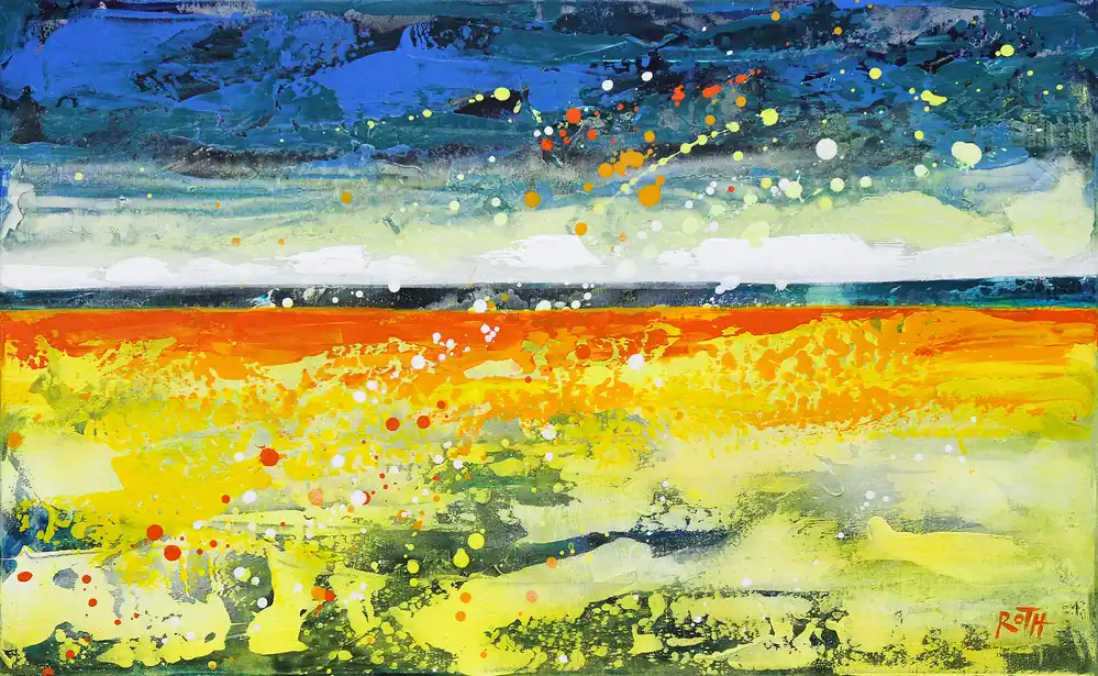 L.Roth: "Hinter dem Horizont", Original, abstraktes Acrylgemälde (Unikat) Preis Gesenkt