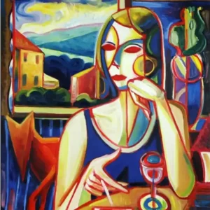 Sonderangebot Expressionistische Ölmalerei, Maciej Cieśla: "Ein gelangweiltes Mädchen...", Originalgemälde (Unikat