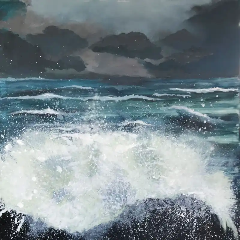 H. Mühlbauer-Gardemin: "Raue See II", Moderne Malerei, Original/Unikat Preis Gesenkt