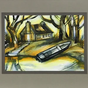 L. Roth: "Haus am See". originale Grafik/Zeichnung (Unikat) Aktuell