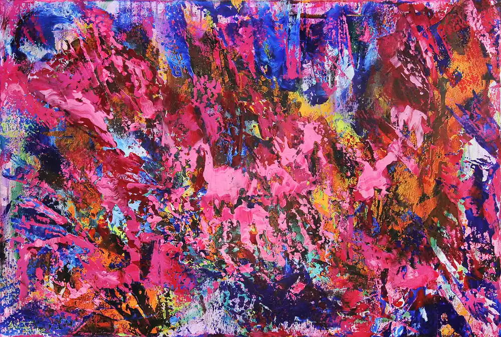 J. Fernandez: "Un Jardin en la Alhambra I", Originalgemälde (Unikat), Acrylbilder Letzte Chance