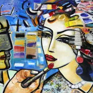 K. Namazi: "Love painter", modernes Originalgemälde (Unikat) (A) Sichere Zahlung